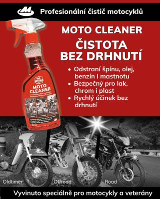 🚨 NOVINKA! Motomax uvádí absolutní pecku v péči o motorky: MOTO CLEANER – ČISTOTA BEZ DRHNUTÍ. Zapomeň na univerzální...